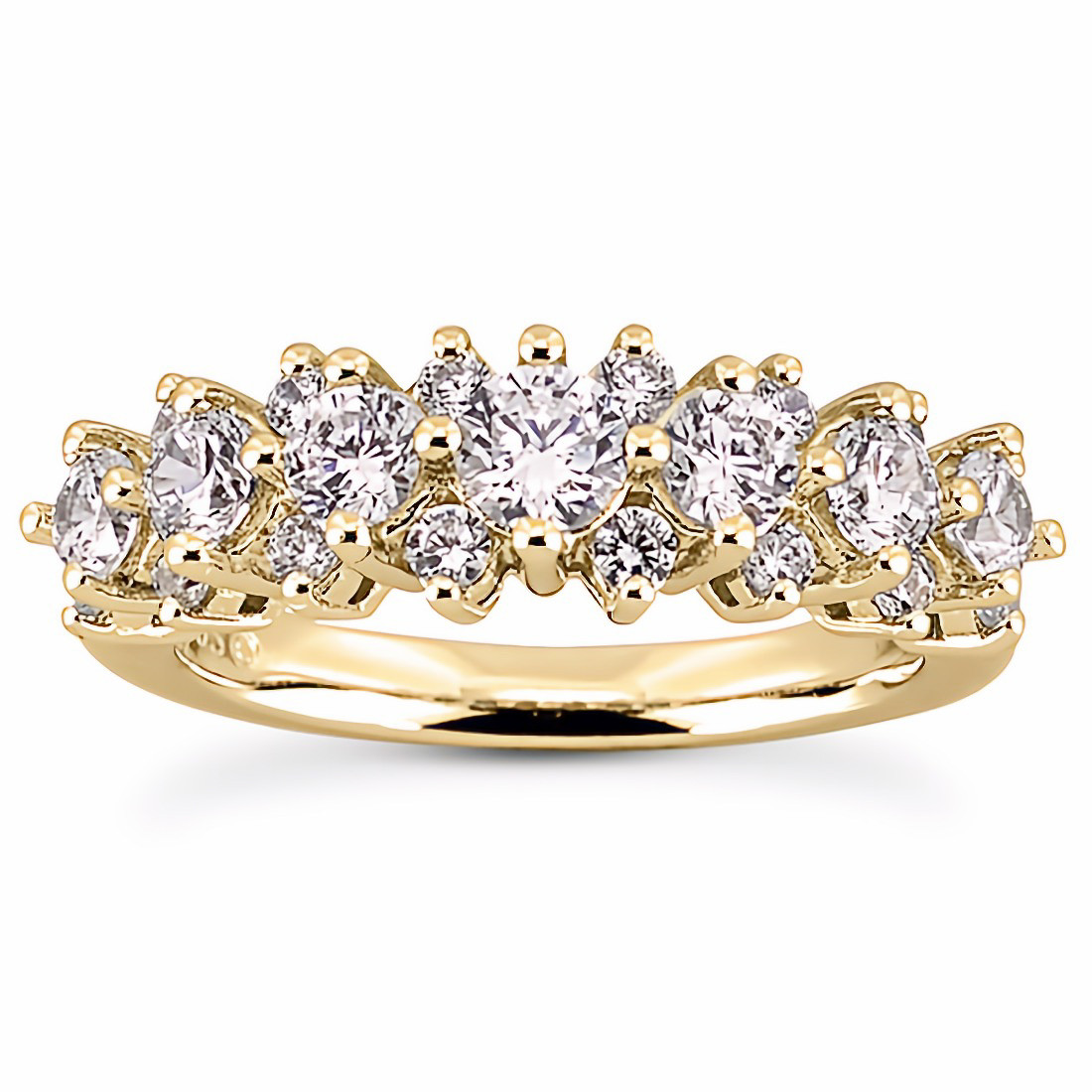 1.50ct Prong-Set Diamond Cluster Anniversary Wedding Ring