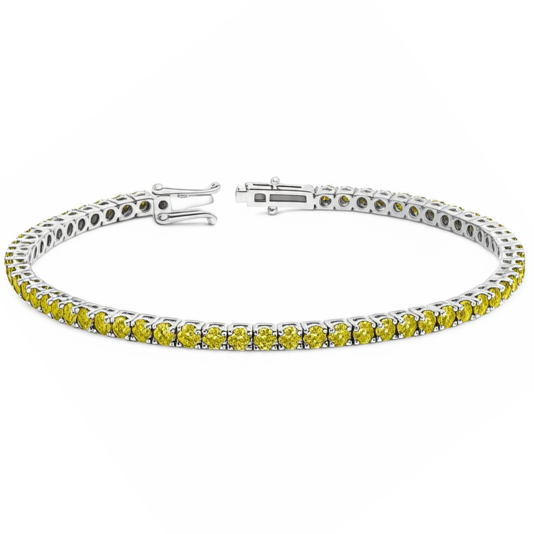 4 Carat Canary Yellow Diamond Tennis Bracelet