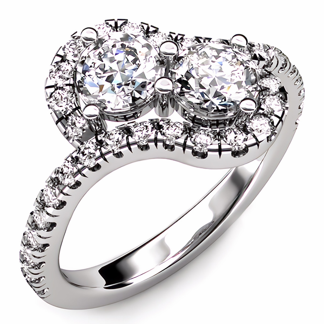 Custom Two Stone Engagement Ring in Dallas TX | Shira Diamonds