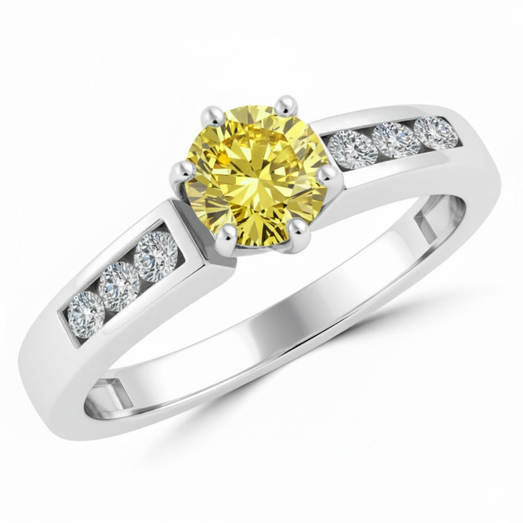 Fancy Canary-Yellow Diamond Six-Prong Engagement Ring