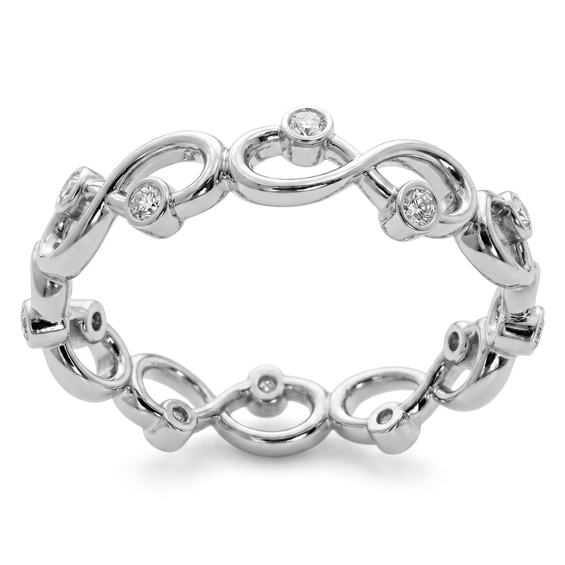 Diamond Infinity Swirl Eternity Wedding Band Bridal Ring