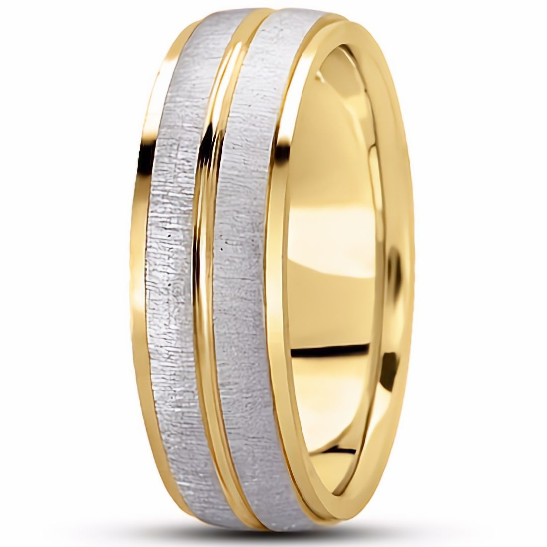 Men's medium width yellow gold half round wedding ring (5mm) | SH Jewellery