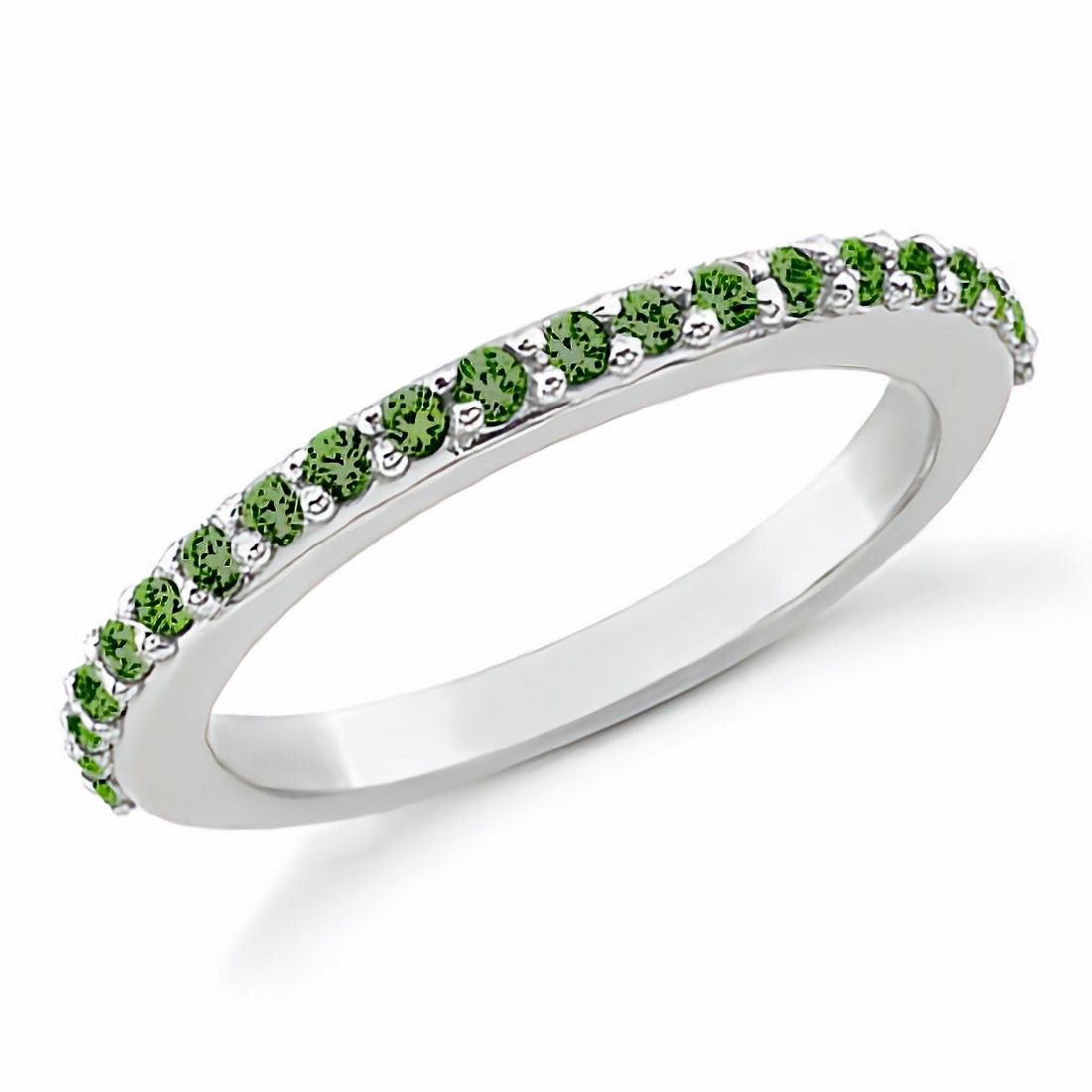 Fancy-Green Diamond Wedding Band Enhancer Ring