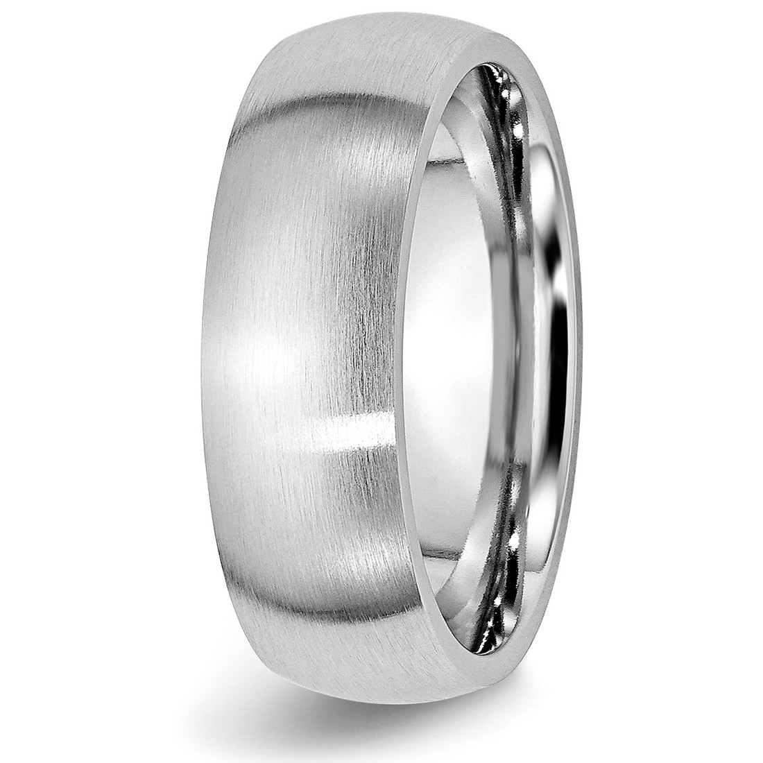 Brushed platinum wedding on sale band