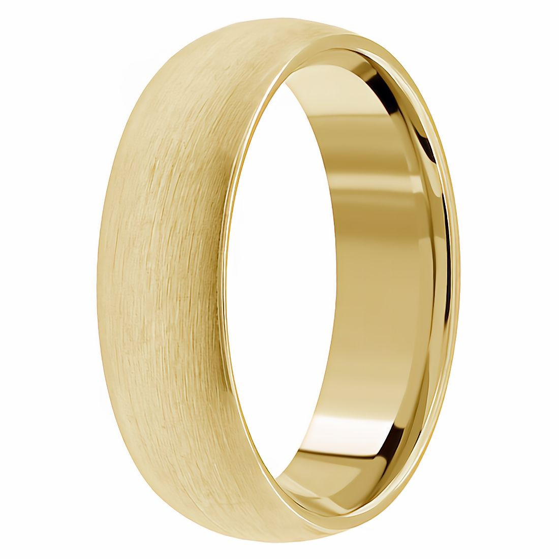 14k Yellow Gold 6mm Comfort Fit Dome Wedding Band Heavy Weight.