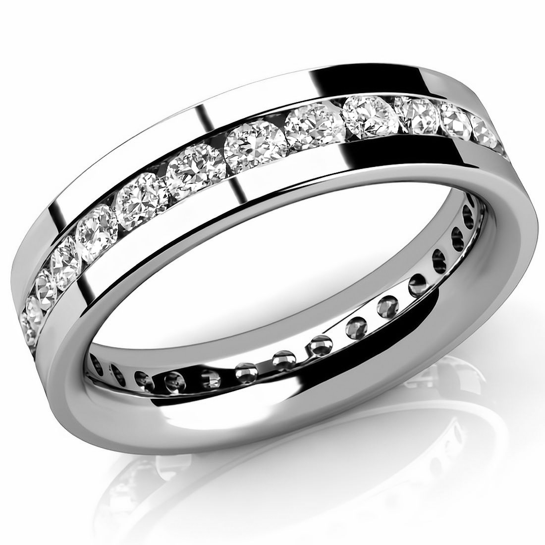 Channel set diamond sales eternity ring