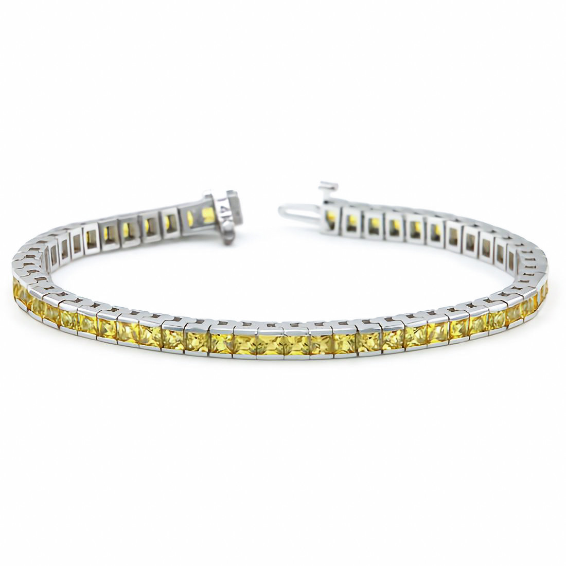 Yellow Sapphire Tennis Bracelet in 14K Yellow Gold