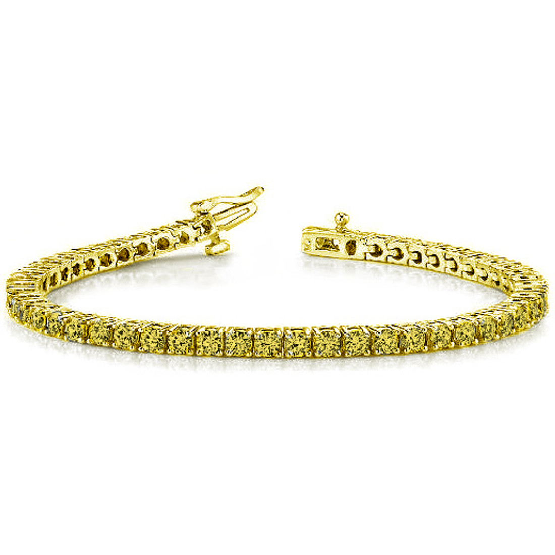 14K Yellow Gold Channel Set Diamond Tennis Bracelet - 4 ct Diamond Bracelet  Sale in Modesto