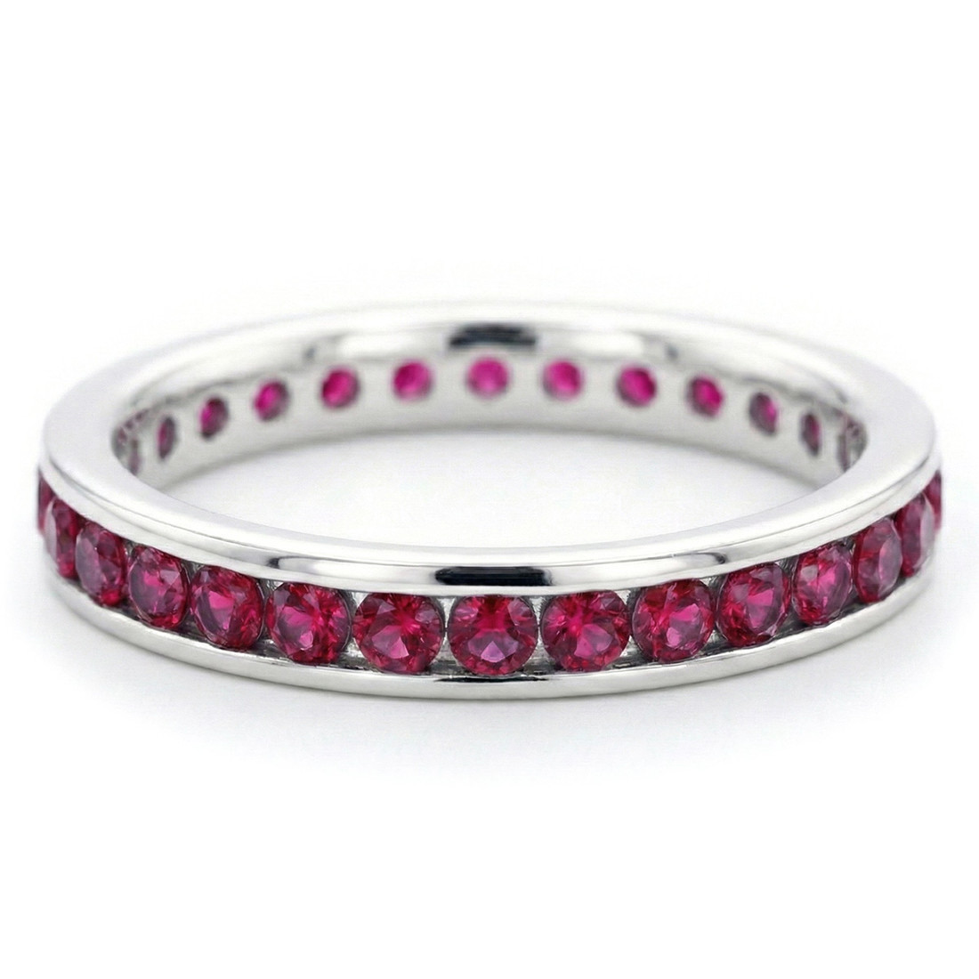 1 Carat Ruby Eternity Wedding Band Channel-Set Ring