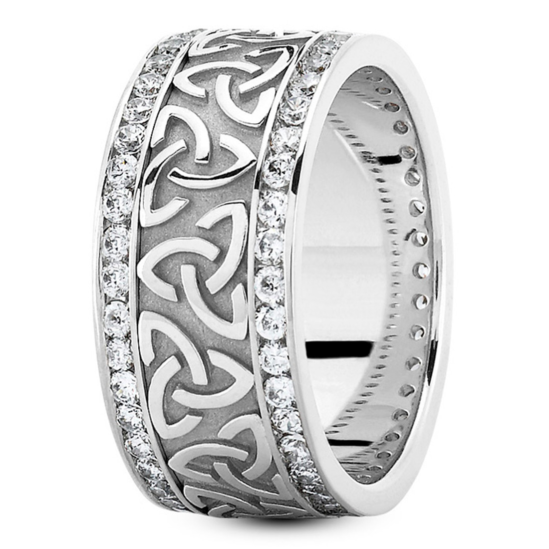 Black Diamond Wedding Ring 10K White Gold Men's Eternity Band by Luxurman 4  Carats 001286