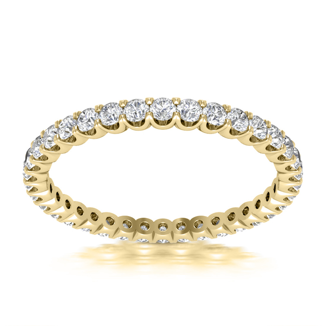 1/2ct Diamond Eternity Wedding Band 18k Yellow Gold Ring