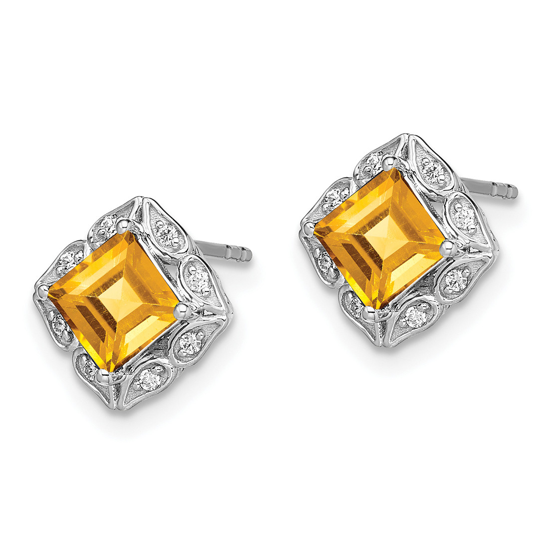 1 1/4Ct Princess Cut Yellow Diamond Solitaire Stud Earrings 14k White Gold  Prong I2 - Walmart.com