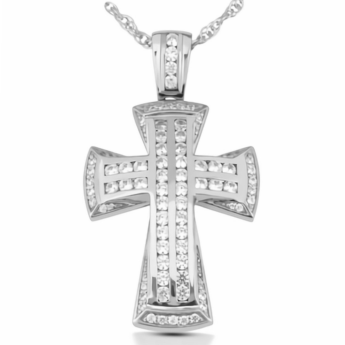 Mens Diamond Cross Pendant Unique Necklace 14k Gold