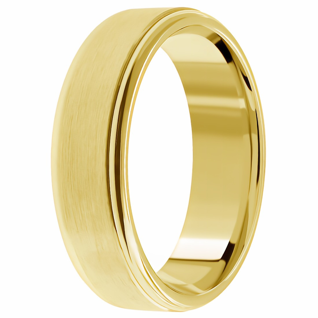 Satin Brushed Wedding Band 14k Yellow Gold Ring