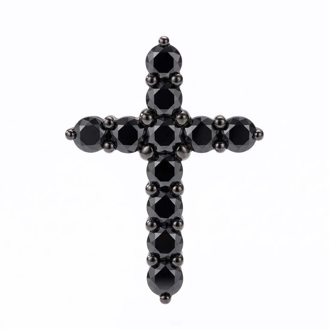 Black Diamond Cross Pendant Necklace 14k Black Gold