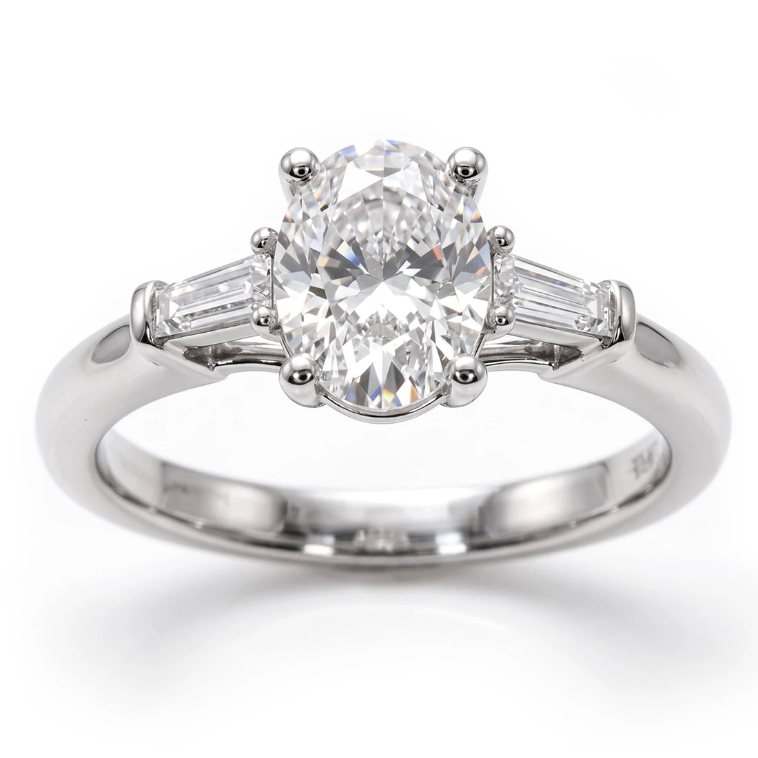 Oval Lab Grown Diamond Three-Stone Engagement Ring