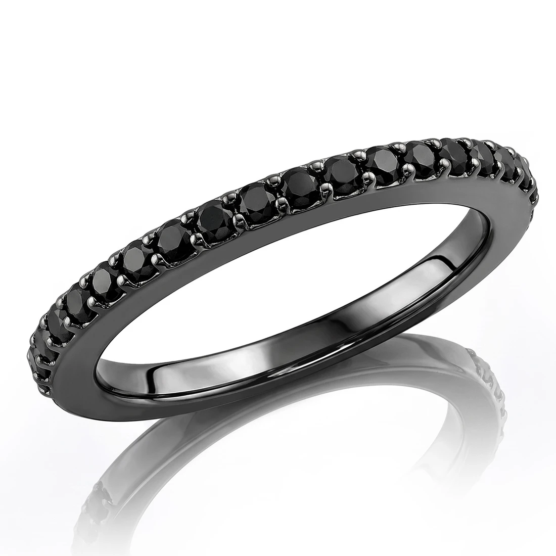 1/3ct Fancy Black Diamond Wedding Ring 14k Black Gold