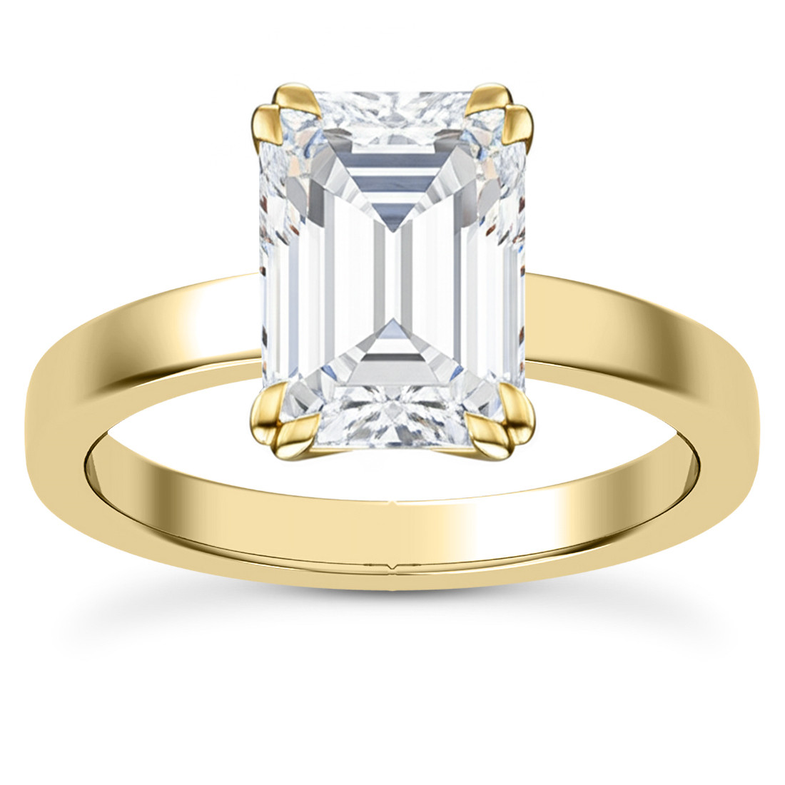 5 Carat Lab Grown Emerald-Cut Diamond Solitaire Engagement Ring