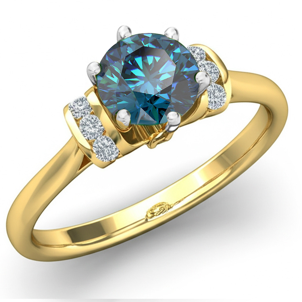 1.30ct VS1 Unique Blue Diamond Engagement Ring