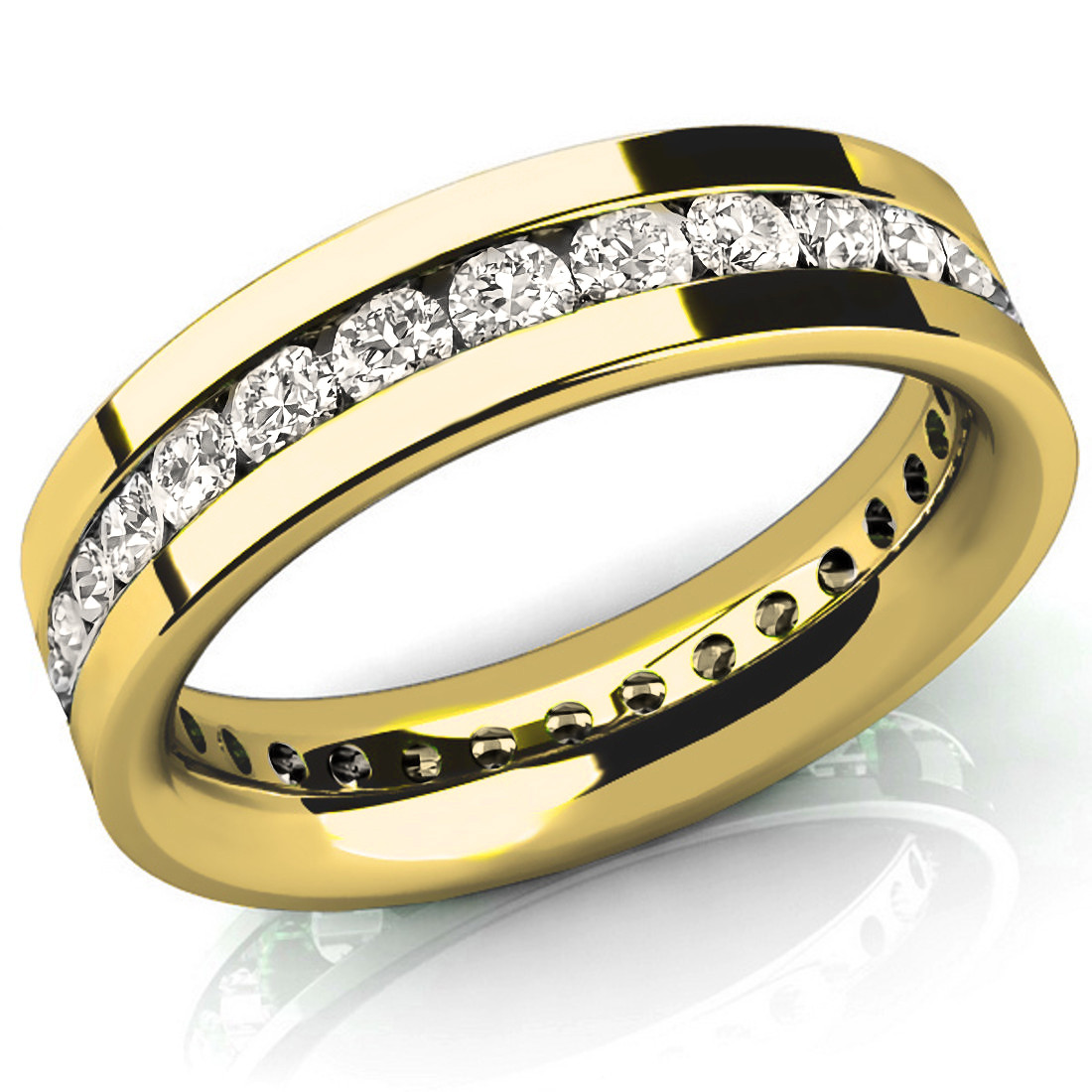 Carat Channel-Set Diamond Eternity Wedding Band Mens Ring