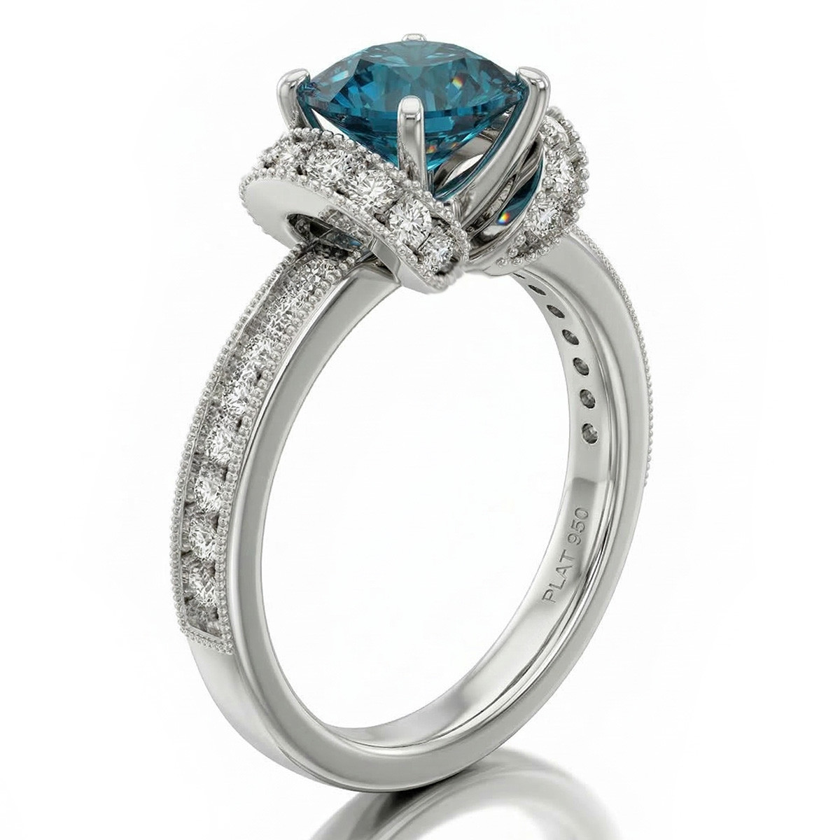 1.34ct VS1 Fancy-Blue Diamond Unique Engagement Ring