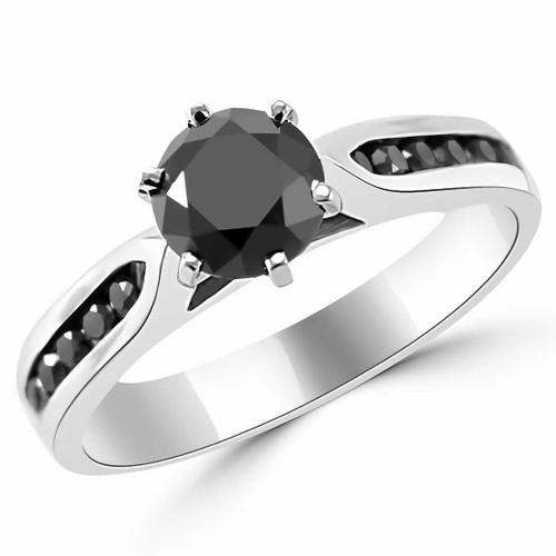 Black Diamond Channel Engagement Ring