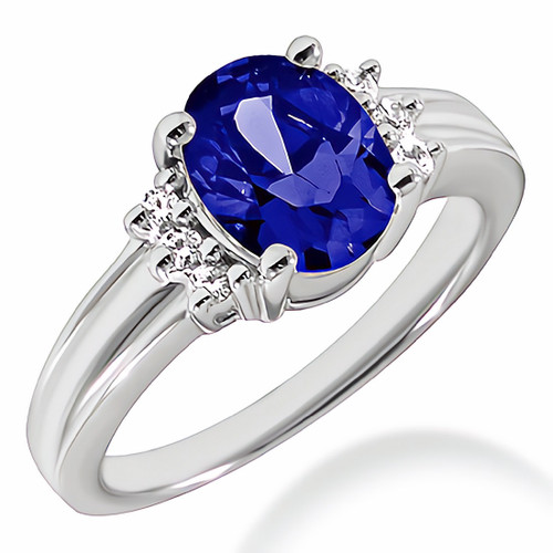 Oval Tanzanite Diamond Engagement Bridal Ring