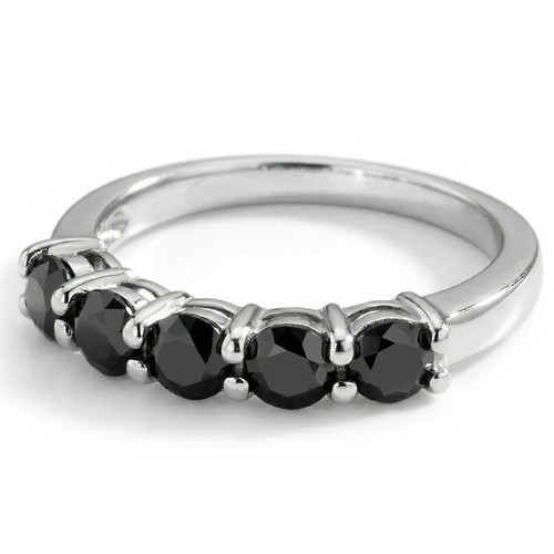 Black Diamond 5-Stone Wedding Anniversary Ring