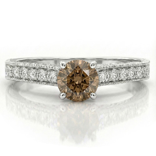 Vintage Style Fancy Brown Diamond Engagement Ring