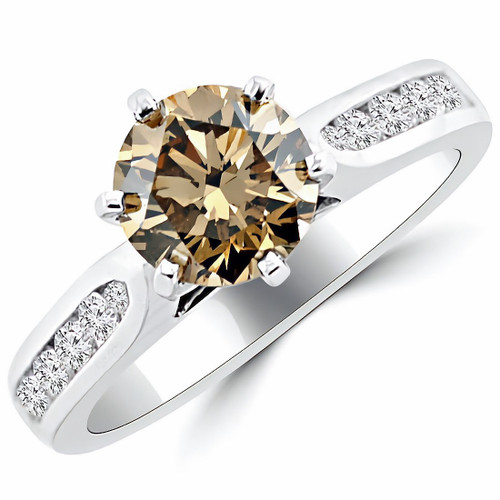 Fancy Brown Diamond Engagement Ring Channel Setting