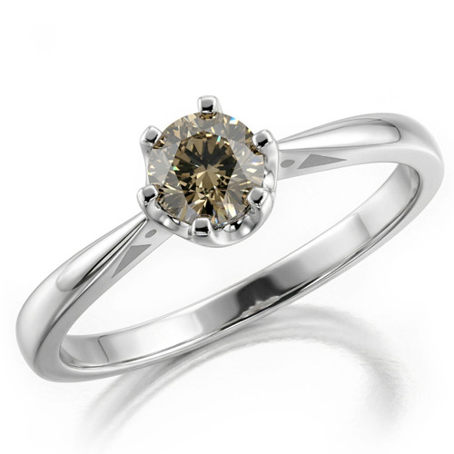 Dainty 1/2ct Natural Fancy Brown Diamond Solitaire Engagement Ring
