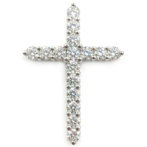 1ct Diamond Cross Pendant 14k White Gold