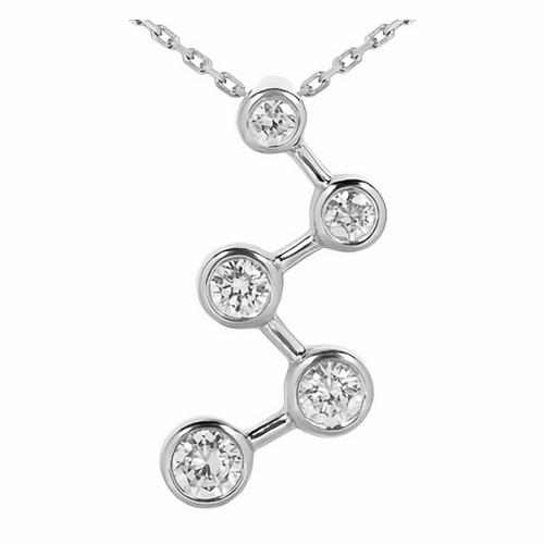 Diamond 5 Stone Journey Necklace Pendant