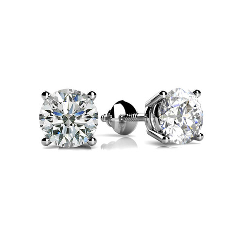 3/4 Carat Round Diamond Classic 4-Prong Stud Earrings