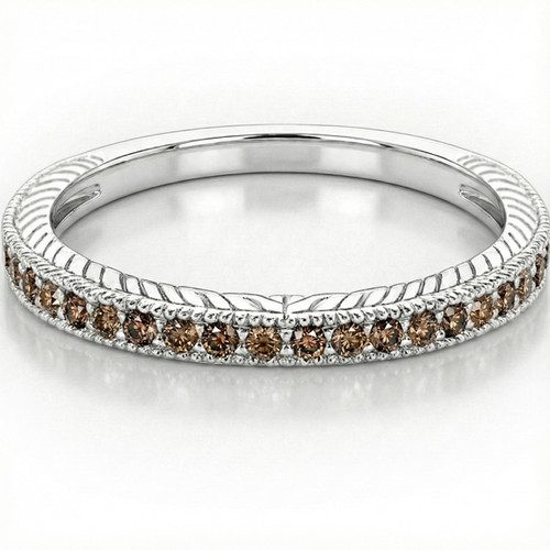 Brown Diamond Wedding Ring Antique Style Ring