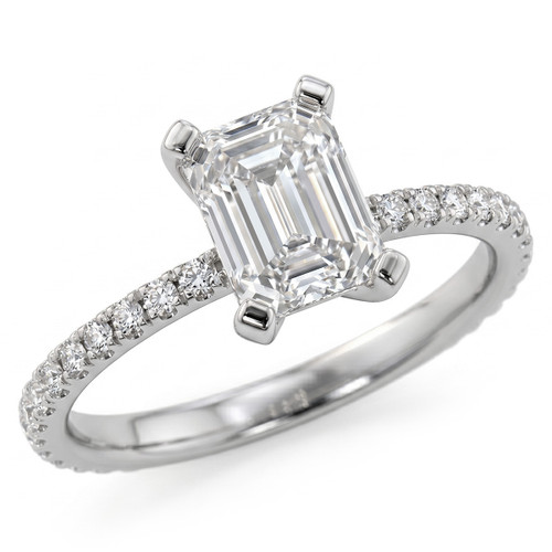Emerald Cut Diamond Engagement Ring Mounting