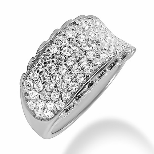 1.30ct Pave Diamond Concave Cocktail Ring