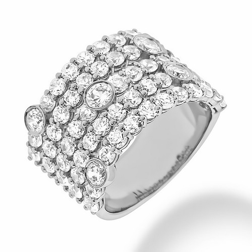 5-Row Fine Diamond Cocktail Ring