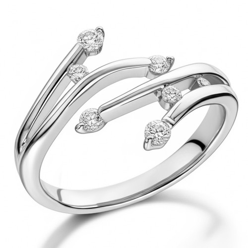 Nature-Inspired 0.34ct Diamond Statement Ring Gold or Platinum