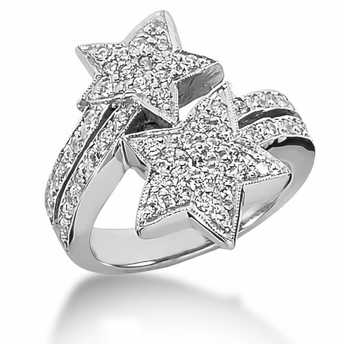 0.8 Carat Fine Diamond Double 2 Row Wedding Band Ring
