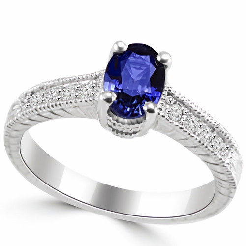 Oval Tanzanite Engagement Ring Vintage Style