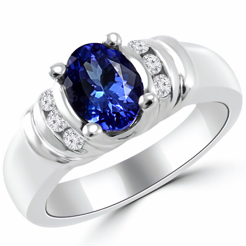 1.20ct Oval Tanzanite Diamond Engagement Ring