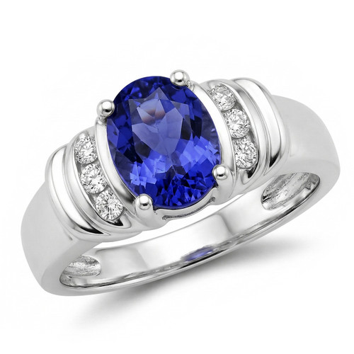 Unique Oval Tanzanite Diamond Engagement Ring