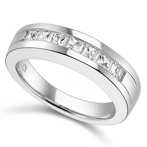 Princess-Cut Diamond Men's Wedding Band Channel Set