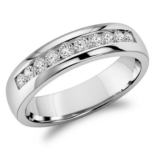 Diamond Channel Men's Wedding Band