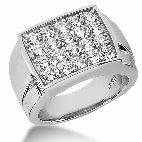 2 Carat Pave-Set Diamond Men's Pinky Ring