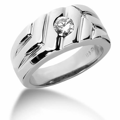 Men's Diamond Solitaire Pinky Ring