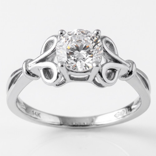 Fancy Floral Solitaire Engagement Ring Setting Split Shank
