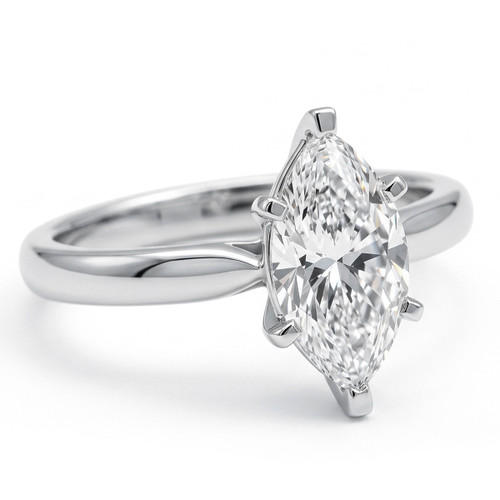Marquise-Cut Solitaire Engagement Ring Mounting