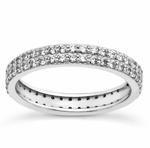 Two-Row Full Eternity Diamond Wedding Band 